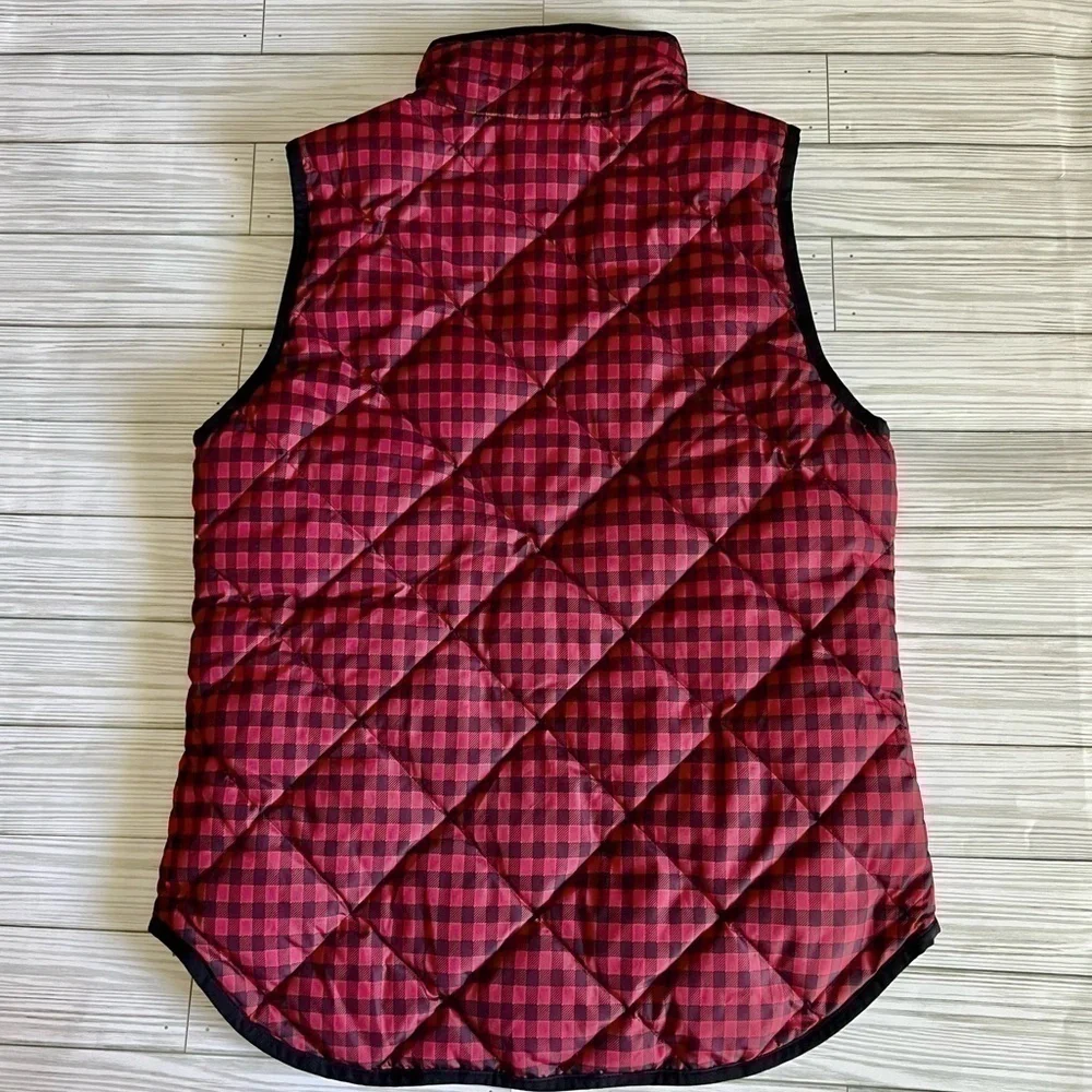 J. CREW Women’s Excursion‎ Gingham Down Puffer Buffalo Vest XS Preppy Lumberjack